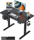 FEZIBO One-Piece Standing Desk Adjustable Height Stand up Home Office Desk 40x24 Inch Electric Standing Computer Desk with 4 Memory Presets Headphone Hook Black