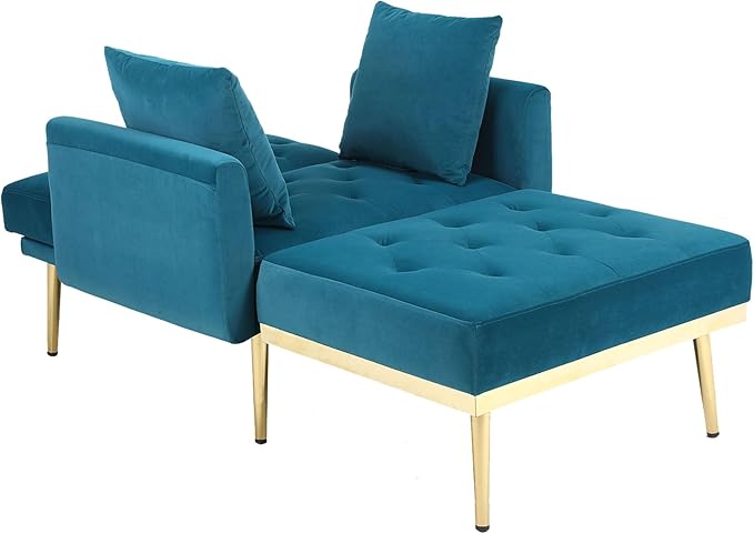 BEEY Single Sofa Accent Fabric Chair Comfy Upholstered Arm Chair Living Room FurnitureNavy 53 Loveseat Sofa Small Couches for Small Spaces Modern 2-Seater Couch with Button Tufted Back Dark Green