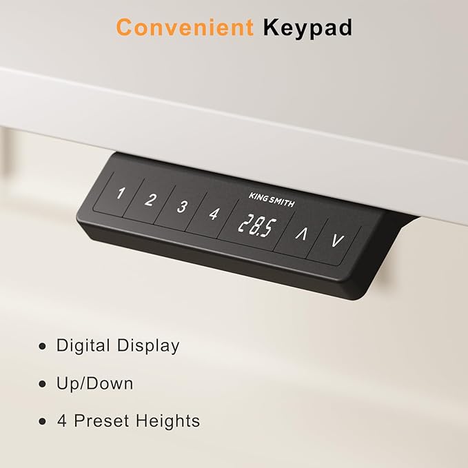 48x24 Inches Whole Piece Electric Standing Desk Seamless One Piece Height Adjustable Sit to Stand up Desk for Home Office Ergonomic Computer Workstation White