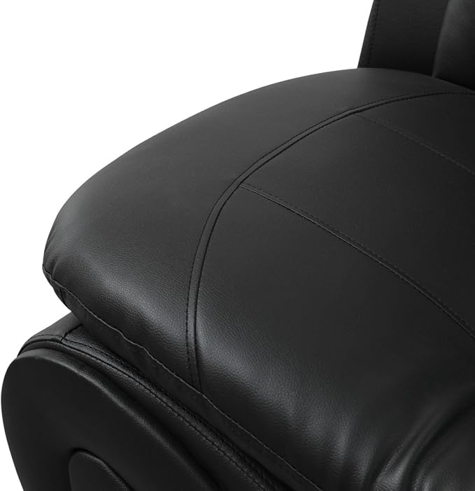 Lounge Comfy Faux Leather Sectional Sofa Modern Couch for Small Living Room/Dorm/Bedroom/Office/Apartment for Small Spaces (Black-1 Three-Piece)