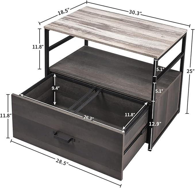 GLigeT Filing Cabinet Filing Cabinet Lateral File Cabinet with Drawer and Top Open Shelf Multifunction File Cabinet for Home Office Storage Cabinet File Storage Cabinets