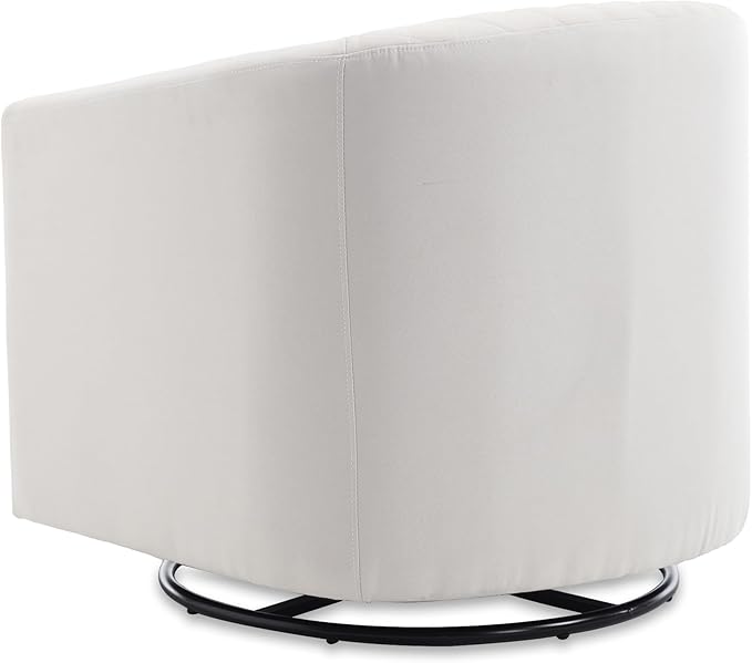 Modern Swivel Rocker Accent Chair Armchair Round Swivel Barrel Chair 360° Rotating and Glide Back and Forth Linen Beige