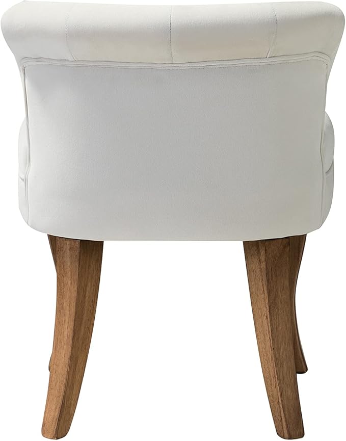 Modern Velvet Vanity Chair with with Solid Wood Legs Upholstered Vanity Stool with Low Back Small Makeup Chair Home Decor for Bedroom Living Room Dressing Table Women Girls