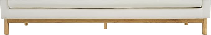 Meridian Furniture 157Cream-L Langham Collection Mid-Century Modern Linen Textured Fabric Upholstered Loveseat Cream Linen Textured Fabric Natural Finish Wood Base 66 W x 33.5 D x 33 H Cream
