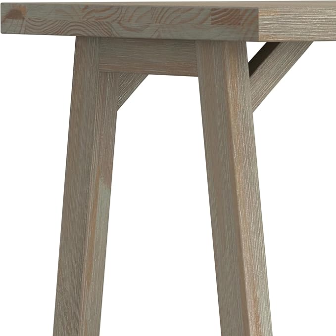SIMPLIHOME Sawhorse SOLID WOOD 22 inch Wide Square Modern Industrial End Side Table in Distressed Grey for the Living Room and Bedroom