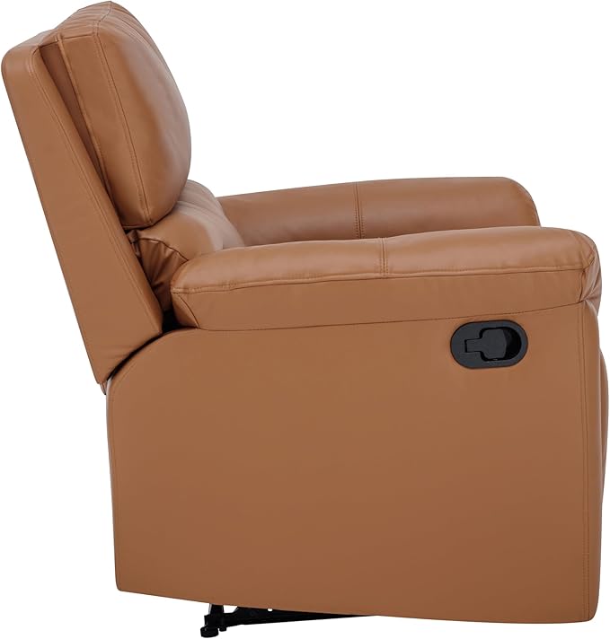 MINCETA Recliner ChairsModern 5 Wall Hugger Nursery Recliner with Overstuffed Arm and Back for Living RoomSet of 2PU Leather in Brown