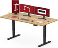 SANODESK 55 Electric Standing DeskOne-Piece Dual Motor Height Adjustable Desk Stable and Durable 3-Stage Stand up Desk for Home Office (Black Frame/55 x 28 Inch Maple top)