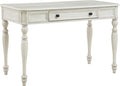 OSP Home Furnishings Country Meadows 48 Inch Writing Desk with Drawer Antique White