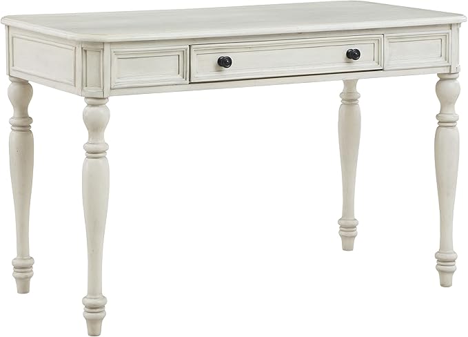 OSP Home Furnishings Country Meadows 48 Inch Writing Desk with Drawer Antique White