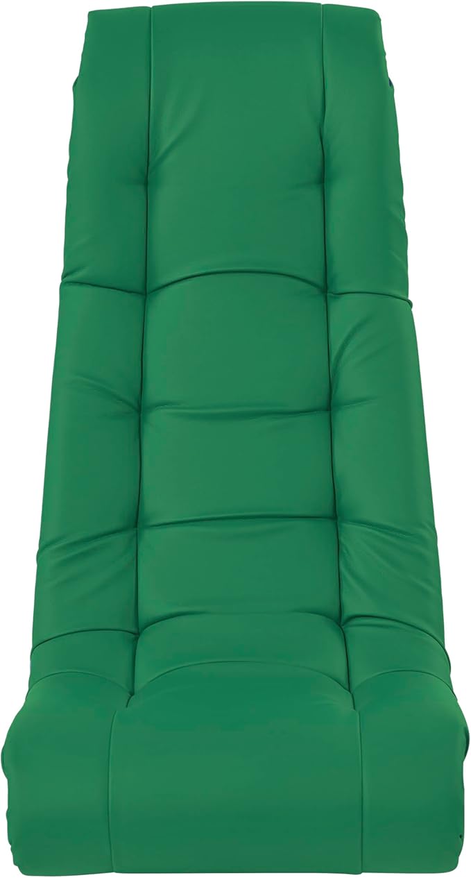 Factory Direct Partners Soft Tufted Floor Rocker - Cushioned Ground Chair for Kids Teens and Adults - Great for Reading Gaming Meditating TV - Green 10488-GN