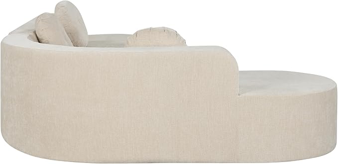 122'' Modern Extra Large Sectional Sofa Soft Fabric Upholstery Elegant Curved Design 4-5 Seater Upholstered Couches with 3 Round CushionsHigh-Resilience Foam for Ultimate Comfort