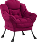 Modern Comfy Lazy Accent Chair with Side Pocket - Large Lounge Armchair for Living Room Bedroom Dorm Office - Perfect Leisure Sofa Reading Chair - Color: System Default_5