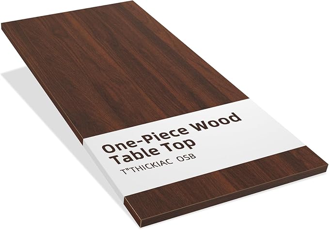 Universal 48 x 24 One-Piece Particle Board Table Top 1 Thick Desktop for Stand Up Height Adjustable Desk Frames Home Office Tabletop Countertop DIY Red Walnut