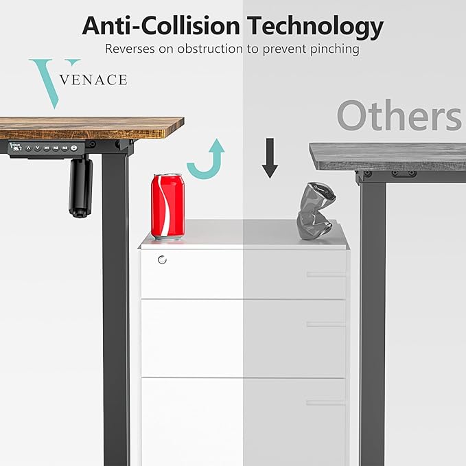 Singel Motor Standing Desk 55 inch Brown