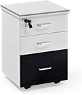 Mobile Wooden File Cabinet with Lock - Floor-Standing Storage Solution for Office and Home(A)