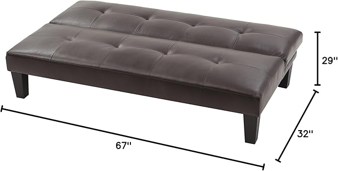 Glory Furniture Alan Faux Leather Sleeper Sofa in Cappuccino