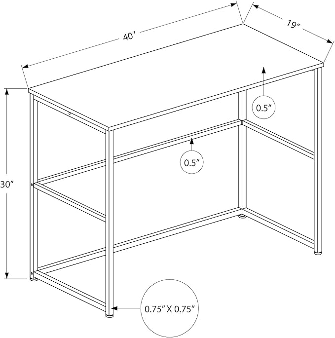 Penau Computer Desk for Home Office Spacious Black Laminate Surface Versatile Left/Right Setup Modern Design with Storage Drawers 40l x 19w x 30h