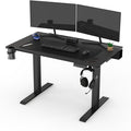 Dezctop Bifrost Pro Ergonomic Height Adjustable Desk 47 x 28 Inches with Built in Cable Management for Gaming Home and Office Ash Black