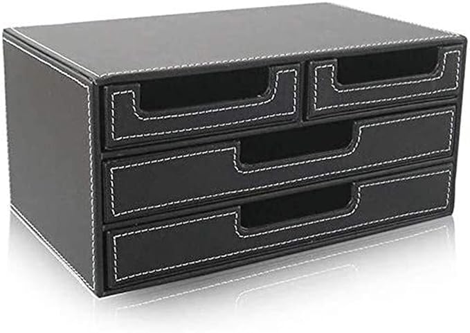 Home Office Office Supplies Organizer Desktop Leather Multifunctional File Organizer Drawer File Cabinet