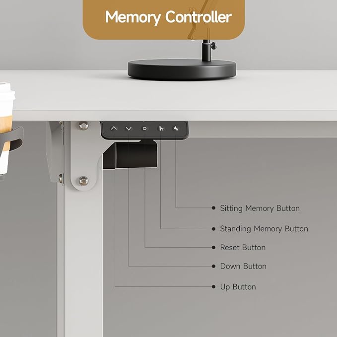 ONBRILL L Shaped Standing Desk 71x43 Inches Electric L Stand Up Desk with 4 Legs Dual Motor and Memory Controller Adjustable Height from 28-46 Inches for Home and Computer Workstation White