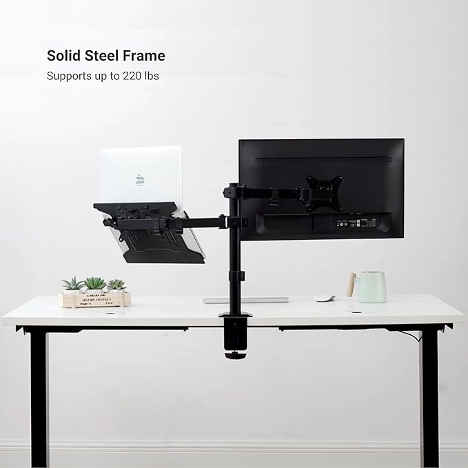 Progressive Desk Stand Up Electric Standing Desk Compact Home Office Table Black Frame and Gray Oak MDF Tabletop Prime Ryzer 42 x 24