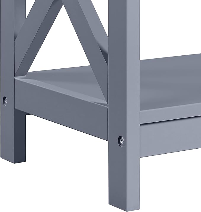 Yaheetech Television Stands &amp Entertainment Centers with 3 Tier Storage Shelf TV Stand for Living Room Gray