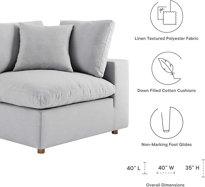 Modway Commix Down-Filled Overstuffed Upholstered Sectional Sofa Corner Chair