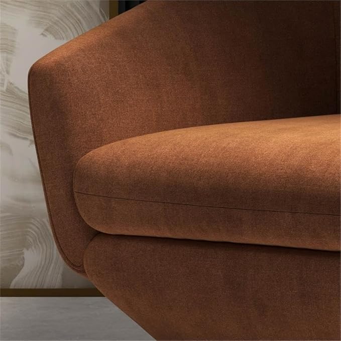 Pemberly Row Modern Upholstered Accent Swivel Chair Rust Finish 31.5 W x 31.5 D x 28 H 100% Woven Polyester Fabric Fully Padded Frame 360-Degree Swivel Cozy Living Room or Bedroom Seating