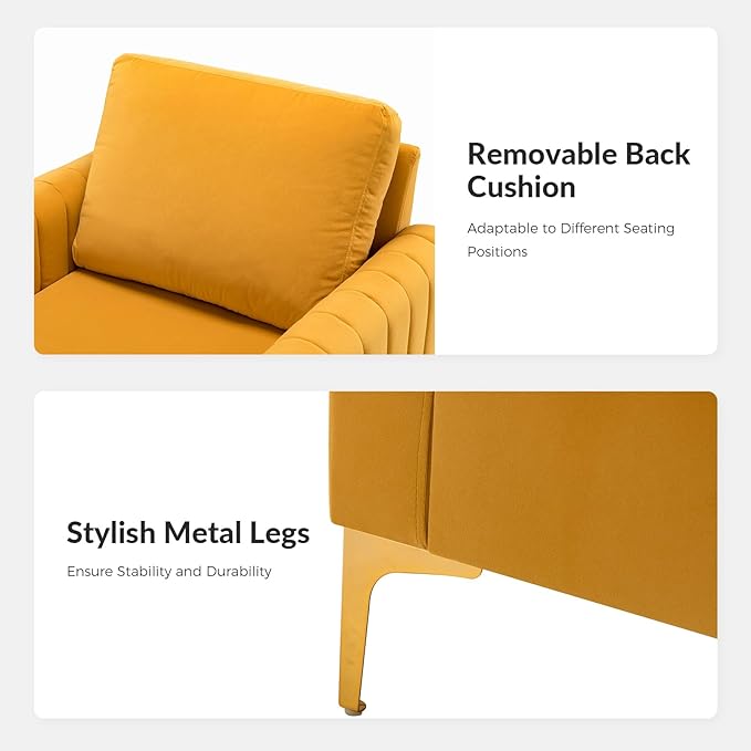 Modern Upholstered Velvet Accent Chair Velvet Armchair Club Chair with Gold Metal Legs Mid-Century Barrel Leisure Comfy Reading Chair for Livingroom Bedroom