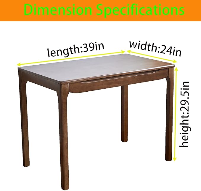 Widen Solid Wood Desk with Drawers39X24 Wood Writing Desk for Small SpaceStudent Computer PC DesksHome Desks for WorkGaming Study Desk for Bedroom Escritorios Desk Table (Walnut 39“)
