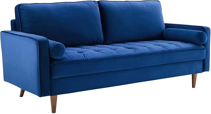 Modway EEI-3764-NAV Valour Performance Velvet Sofa Navy