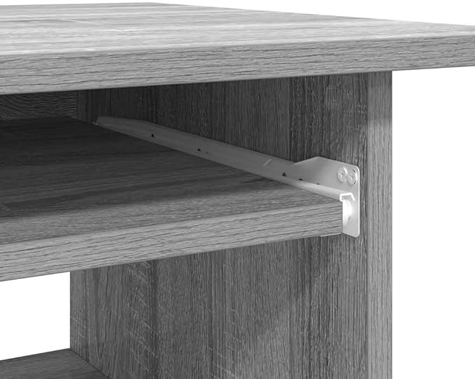 vidaXL Desk Writing Desk with Storage Home Office Desk Furniture Standing Computer Desk Modern Style Gray Sonoma Engineered Wood