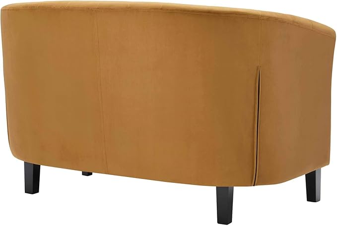 Modway Prospect Channel Tufted Performance Velvet Modern Loveseat Cognac