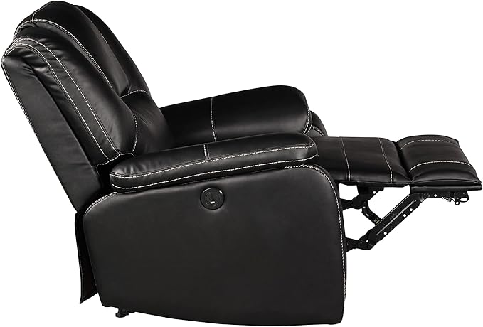 3 PC Recliner Sofa Sets Bonded Leather Lounge Chair Loveseat Reclining Couch for Living RoomBlack