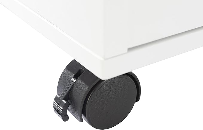 Lavish Home File Cabinet - 2-Drawer Cabinet with Lock and Deep Drawer Storage - Rolling Filing Cabinet for Under The Desk Home or Office (White)