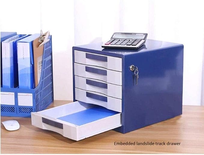 File Cabinets File Cabinets Locking Desktop Cabinet Storage Box 7 Drawers Gold Home Office File Box Bookcase (Blue)