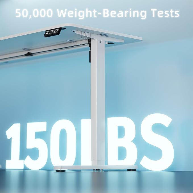 Shintenchi Standing Desk Height Adjustable Electric Sit Stand up Desk Ergonomic Rising Computer Table 40x24 Inch Modern Lift Gaming Desk Workstation for Home Office White