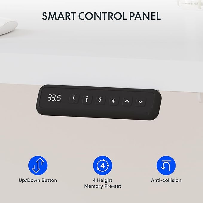 FLEXISPOT L Shaped Standing Desk 63 x 47 Inch Electric Height Adjustable Corner Desk Sit Stand Computer Workstation Preset Controller Home Office White Frame with White Top