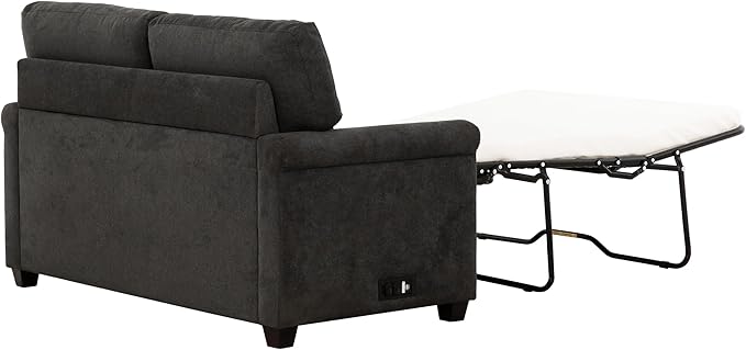 Primo Convertible Twin Sleeper Sofa with USB Ports &amp Memory Foam Mattress – Stylish and Functional 54 in. Sofa Bed Compact Design Furniture Perfect for Small Spaces