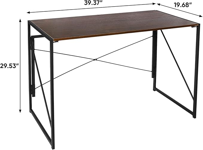 Folding Computer Desk 39 Writing Computer Desk Space Saving Sturdy Modern Simple Work Home Office Gaming Table Portable PC Corner Laptop Table