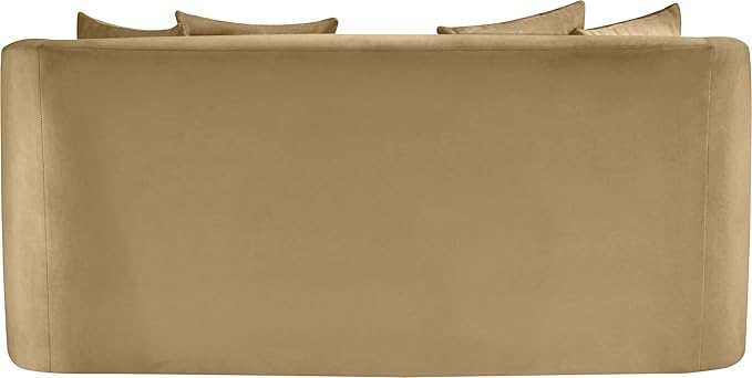 Meridian Furniture 699Camel-L Alder Collection Modern | Contemporary Loveseat with Ultra Luxe Camel 460 GSM Velvet Solid Wood Frame 66 W x 36 D x 30 H Camel