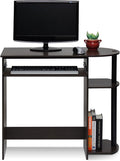 Furinno Simplistic Easy Assembly Computer Desk With Keyboard Tray Dark Brown/Black
