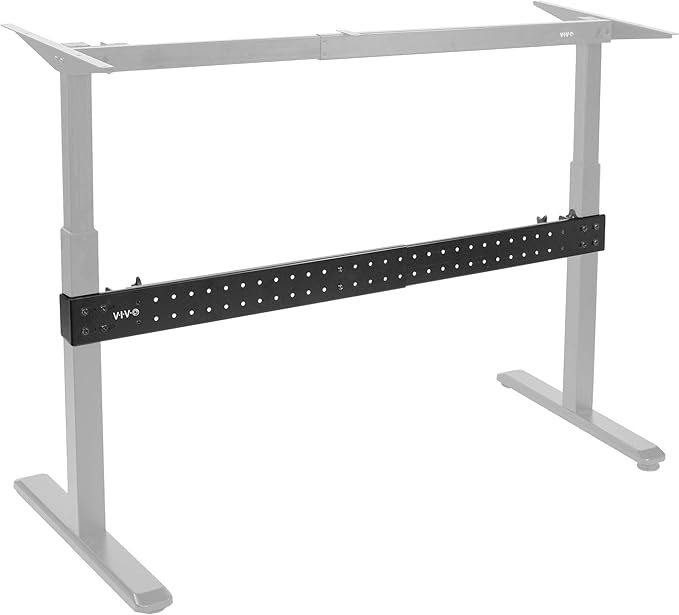 VIVO Black Universal Steel Clamp-on Desk Stabilizer Bar for Sturdy Reinforced Workstation 36 to 61.6 inch Bracket Support System for Sit to Stand Desk Frames Expandable Width Adjustment DESK-STB01B