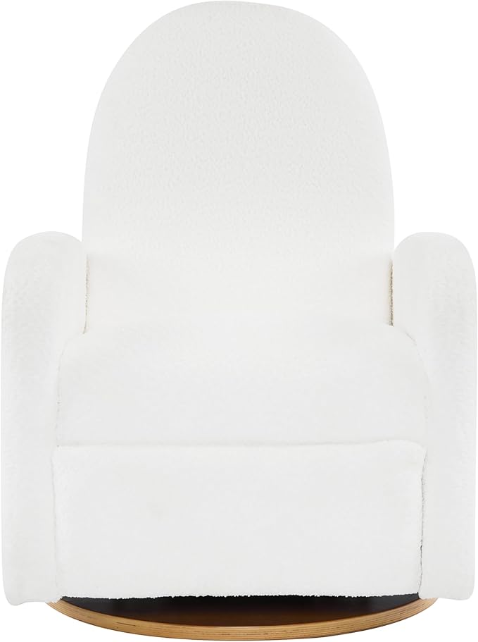 Christopher Knight Home Sidney Boucle Fabric Upholstered 360° Swivel Chair Push-Back Recliner Solid Wood Glider Recliner with Rotation Living Room Lounge Chair Adjustable Backrest Milky White