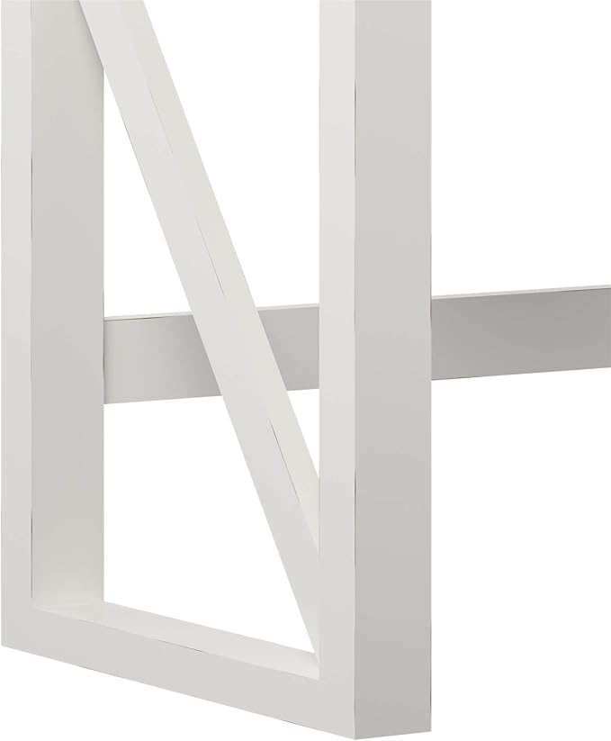 Computer Desk White MDF Modern Writing Desk with Storage Drawer Rectangular 47.5x23.5x30 Inch Home Office Workstation