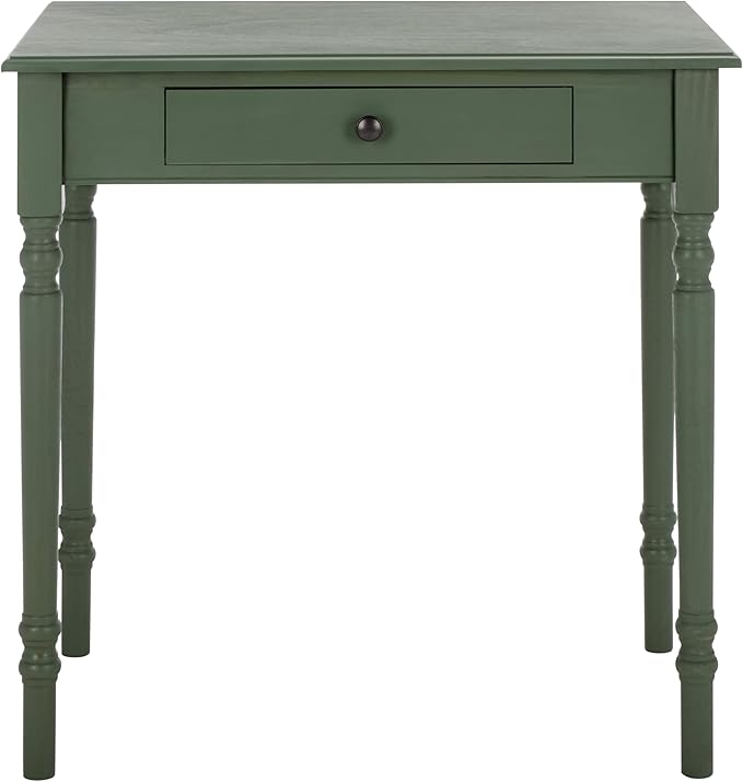 SAFAVIEH Home Collection – Arina Dusty Green Writing Desk 1-Drawer Traditional Desk Classic Home Office Design (DSK5710G)
