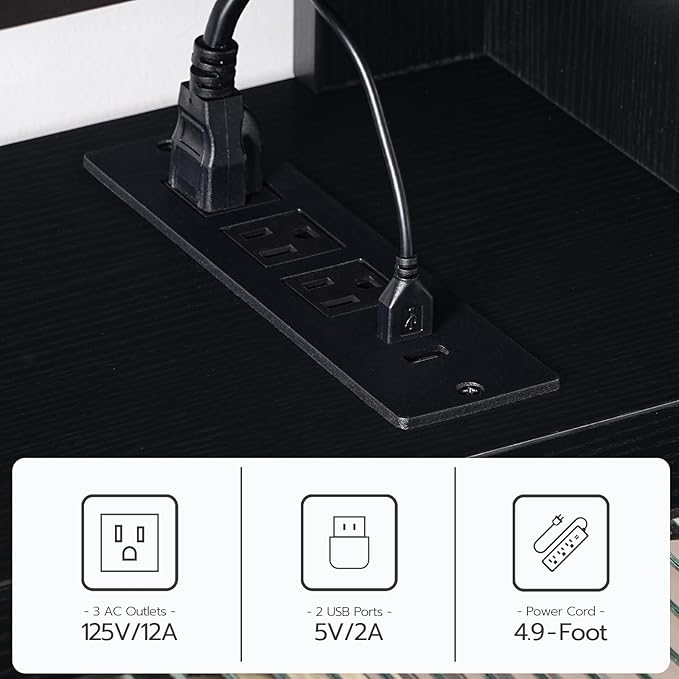 HOOBRO Floating TV Stand with LED Light Power Outlet for TVs up to 75” Wall Mounted TV Shelf Modern Media Console Entertainment Center Under TV for Living Room Bedroom Black BK36UDDS01G1
