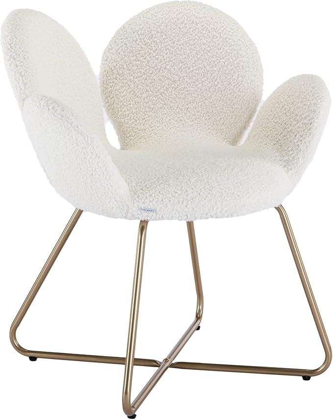 Modern Velvet Accent Chair Comfy Cute Upholstered Vanity Desk Chair wMetal Legs Soft CushionArmchair for Living Room 2PCSet