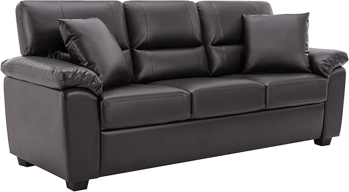 Morden Fort Faux Leather Sofa Couch Modern Luxury and Comfy Furniture Sleeper Couches for Living Room Apartment Office Lounge Room