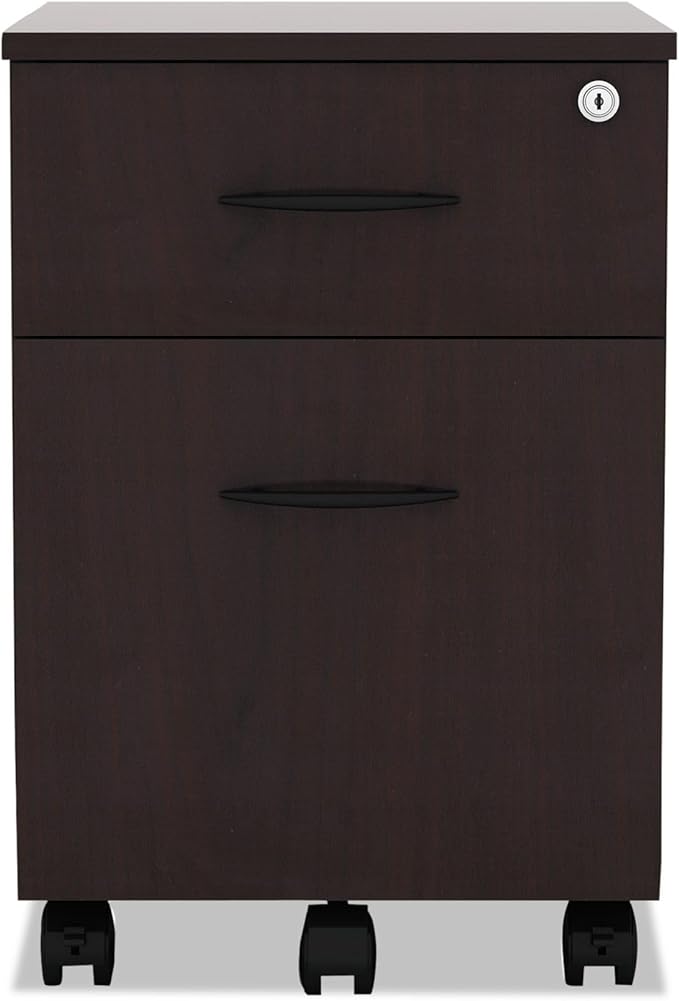 Alera ALE Valencia Series Mobile B/F Pedestal 15 7/8w x 19 1/8d x 22 7/8h Mahogany
